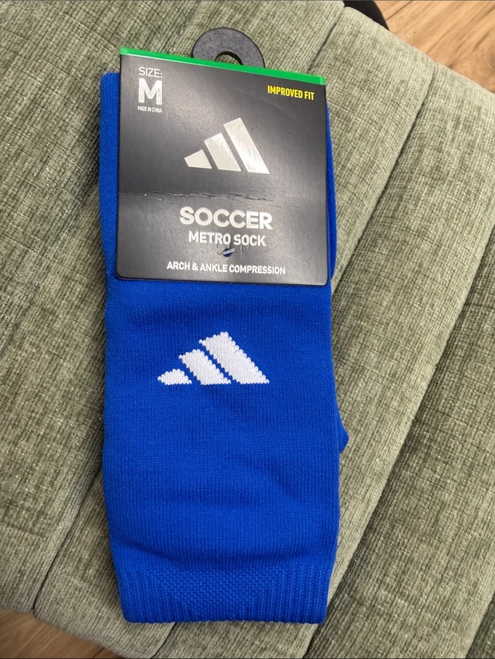 adidas Royal Blue Soccer Metro Socks with White Logo